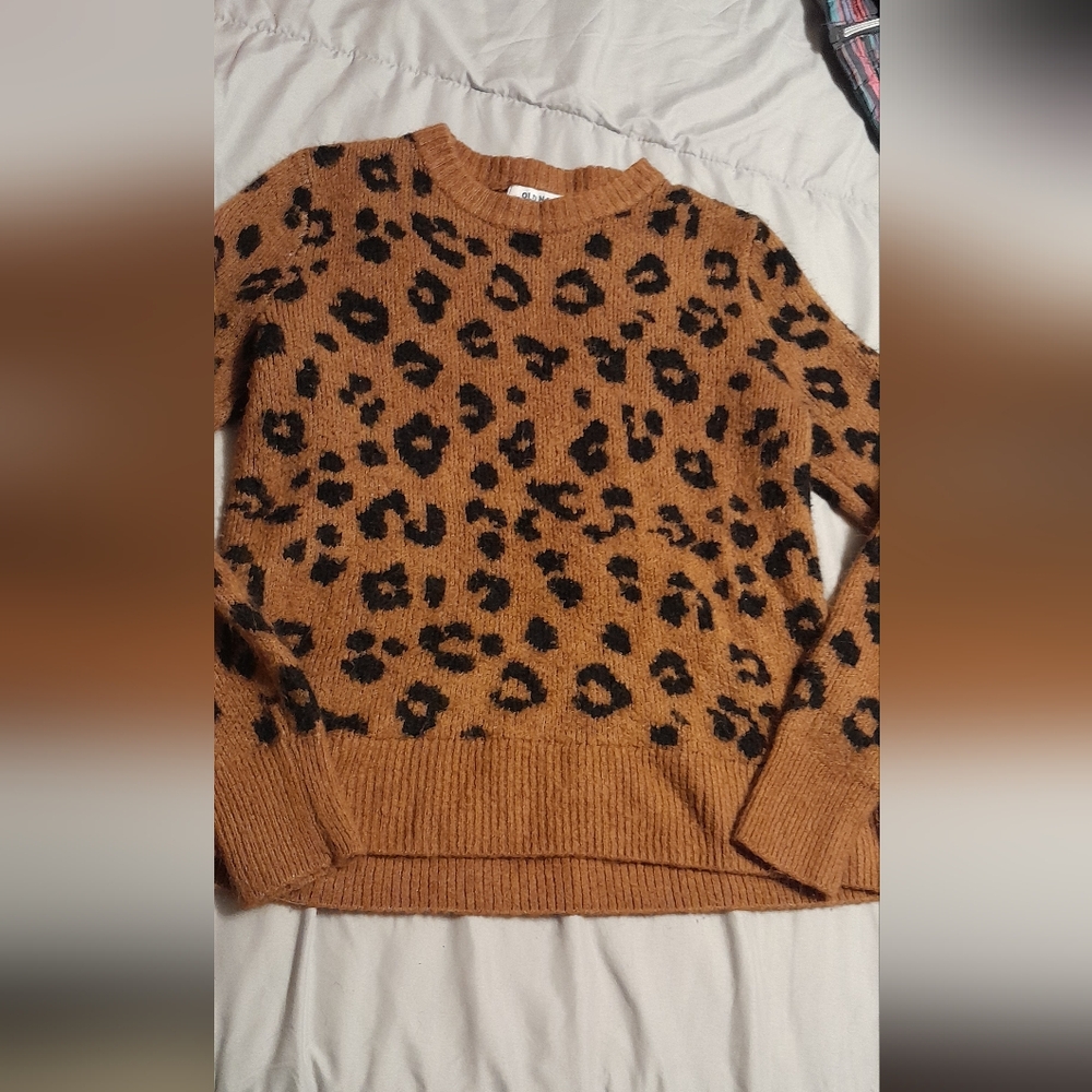 Old Navy Leopard Print Sweater - Brown and Black